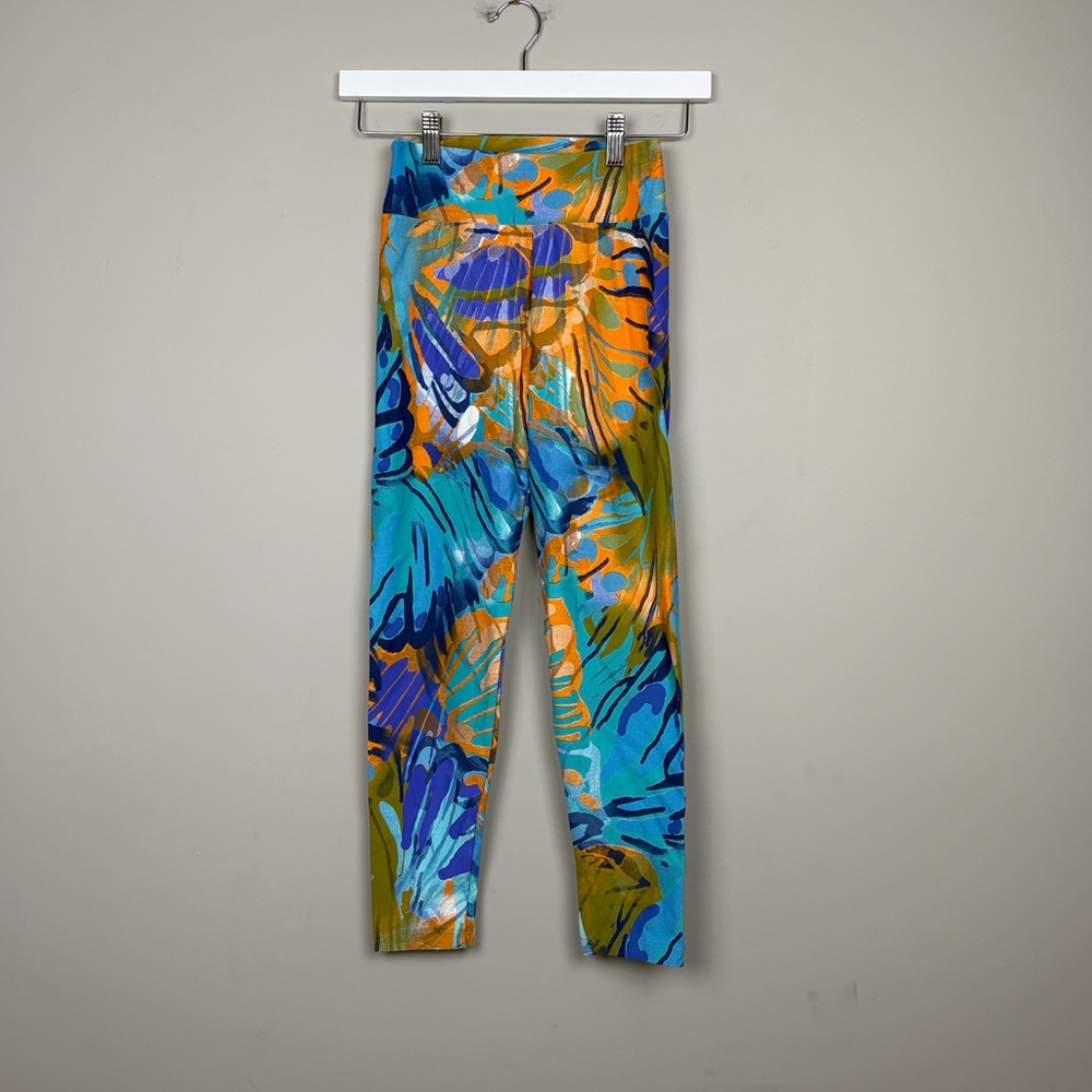 Liquido purple, teal, & orange patterned legging
